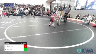 49 lbs Round Of 32 - Huxley Hiner, Pawnee Wrestling Club vs Kutter Gay, Blackwell Wrestling Club