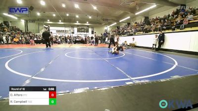 55 lbs Round Of 16 - Deacon Alfaro, Grove Takedown Club vs Ryker Campbell, Tiger Trained Wrestling