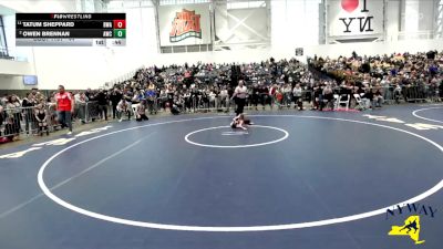 44 lbs Cons. Round 3 - Owen Brennan, Akron Wrestling Club vs Tatum Sheppard, B2 Wrestling Academy