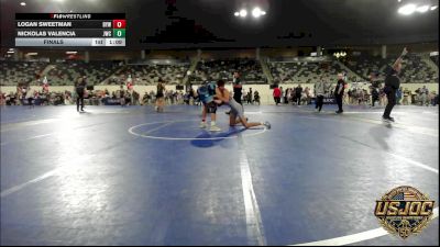 140 lbs Final - Logan Sweetman, Bristow Youth Wrestling vs Nickolas Valencia, Juggernaut Wrestling Club