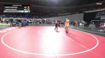 6A Boys 285 lbs 5th Place Match - Austin Phillips, Newberg Boys vs Brock Sahlfeld, Glencoe Boys