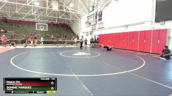 133 lbs Cons. Semi - Makai Ito, Palomar College vs Dominic Marquez, Cuesta