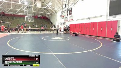 133 lbs Cons. Semi - Makai Ito, Palomar College vs Dominic Marquez, Cuesta