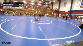 67 lbs Consolation - Grayson Schultz, Team Tulsa Wrestling Club vs Blaine Backus, Newkirk Takedown Club