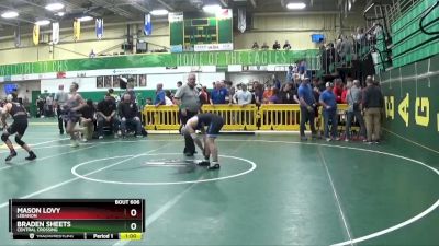 150 lbs Cons. Round 4 - Braden Sheets, CENTRAL CROSSING vs Mason Lovy, LEBANON