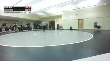 120lbs Cons. Round 4 - Lilly Snead, Woodland (Girls) vs Ryan Muir, Lincoln (Girls)