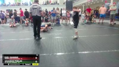 72 lbs Round 4 (10 Team) - Kael Manning, Finger Lakes Elite Black vs Savannah Phelan, U2 Upstate Uprising