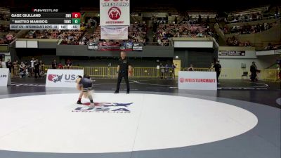 Intermediate Boys - 59 lbs Cons. Round 5 - Gage Gililland, Sacramento Wrestling Bears vs Matteo Manibog, Total Kaos Wrestling Club