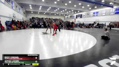 102 lbs Quarterfinal - Ricky Coronel, Inland Elite Wrestling Club vs Sophia Lazaro, Titan Mercury Wrestling Club