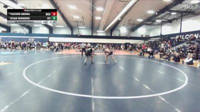 197 lbs Quarterfinal - Ryan Weinzen, Saint Vincent vs Tucker Seidel, Messiah
