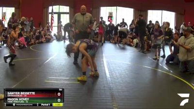 70 lbs Round 1 (4 Team) - Sawyer Bessette, Untouchables vs Mason Hovey, Tribe Wrestling