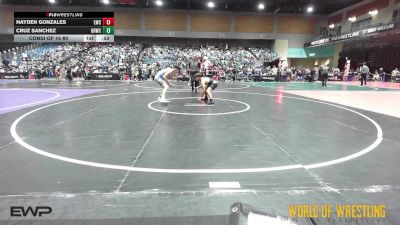 132 lbs Consi Of 16 #2 - Hayden Gonzales, Lemoore Wrestling Club vs Cruz Sanchez, Golden Hawks Wrestling Club
