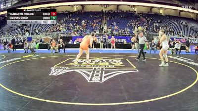 Girls-190 lbs 3rd Place Match - Heaven Cole, Loy Norrix Hs Girls vs Madasyn Frisbie, Belding Area Hs Girls