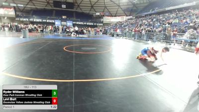 113 lbs Quarters - Ryder Williams, Deer Park Ironman Wrestling Club vs Levi Burt, Enumclaw Yellow Jackets Wrestling Club