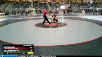 110 lbs Cons. Round 2 - Owen Ensley, Steelclaw Wrestling Club vs Jacob Hernandez, Philomath Mat Club