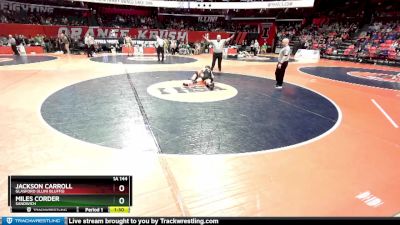 1A 144 lbs Quarterfinal - Miles Corder, Sandwich vs Jackson Carroll, Glasford (Illini Bluffs)