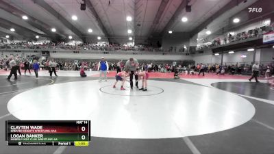 100 lbs Cons. Round 2 - Clayten Wade, Greater Heights Wrestling-AAA vs Logan Banker, Moberly Kids Club Wrestling-AA 