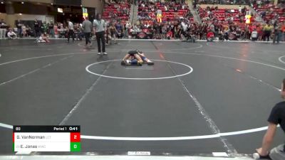 80 lbs Cons. Round 1 - Eli Jonas, WICHITA WRESTLING CLUB vs Gunner VanNorman, Linn County Twisters