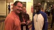 "The Hay Is In The Barn" Wesley Korir and coach Ron Mann before the 2010 Chicago Marathon