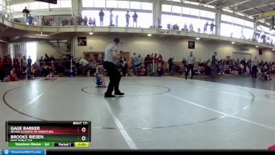 40 lbs Cons. Round 4 - Gage Barker, Rhyno Academy Of Wrestling vs Brooks Riesen, East Noble TUF