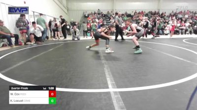 100 lbs Quarterfinal - Wyatt Cox, Pocola Youth Wrestling vs Kiah Locust, Cowboy Wrestling