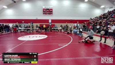 74-76 lbs Round 1 - Brody Peterman, Top Notch Wrestling Club vs Luxton Sauer, Wiggins Youth Wrestling