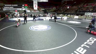 105 lbs Cons. Sub-semis - McKenzie Gladden, Cloverdale Wrestling Club vs London Simes, RBWC (Rancho Bernardo Wrestling Club)
