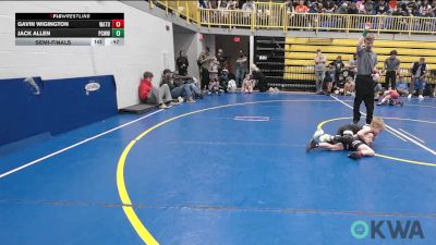 52 lbs Semifinal - Gavin Wigington, Watonga Youth Wrestling vs Jack Allen, Ponca City Wildcat Wrestling