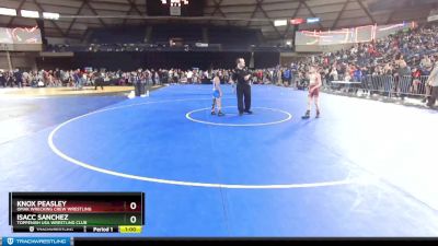 67 lbs Quarterfinal - Knox Peasley, Omak Wrecking Crew Wrestling vs Isacc Sanchez, Toppenish USA Wrestling Club