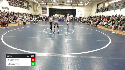 157 lbs Quarterfinal - Justin Batty, Camden Hills vs Isaac Keresey, Maine Central Institute