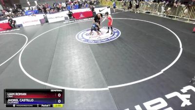 74 lbs Semifinal - Liam Roman, LAWC vs Jhorel Castillo, California
