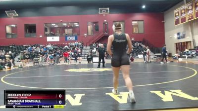 155 lbs Quarterfinal - Jocelyn Yepez, Emmanuel College vs Savannah Bramhall, Mount Olive