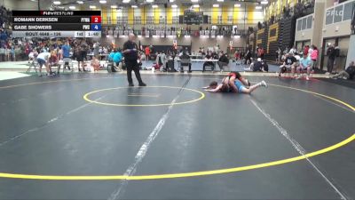 126 lbs Cons. Semis - Romann Derksen, Pack 732 Wrestling Academy vs Gabe Showers, Powerhouse Wrestling Club