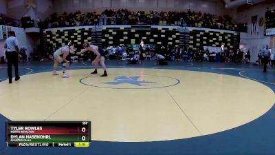 157 lbs Champ. Round 2 - Dylan Hasenohrl, OLMSTED FALLS vs Tyler Rowles, NORTH ROYALTON