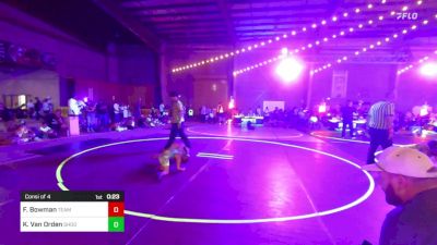 43 lbs Consi Of 4 - Finlee Bowman, Team Tulsa WC vs Kolt Van Orden, Shootbox