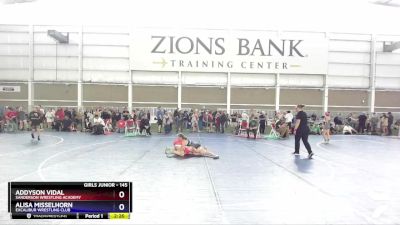 145 lbs Cons. Round 3 - Addyson Vidal, Sanderson Wrestling Academy vs Alisa Misselhorn, Excalibur Wrestling Club