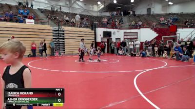 38-39 lbs Round 3 - Izaeich Morand, Springville vs Asher Ernsberger, Franklin Central WC