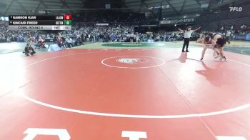 Boys 1B/2B 165 Cons. Round 5 - Kincaid Freer, Kettle Falls vs Samson Kjar, Liberty Launch Academy