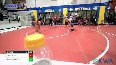 160 lbs Rr Rnd 4 - Owen Varner, Berryhill Wrestling Club vs Moniyah Henderson, KIPP TULSA