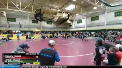 70 lbs 1st Place Match - Hayden Kracht, Bon Homme Youth Wrestling vs Cormick Fischer, Eastside United