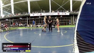 118 lbs Round 5 (6 Team) - Eva Zimnicki, Michigan vs Karyssa Meidinger, North Dakota