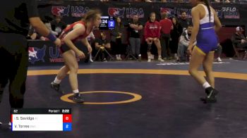 62 lbs Cons. Round 4 - Sarah Savidge, Army (WCAP) vs Viktorya Torres, Bearcat Wrestling Club