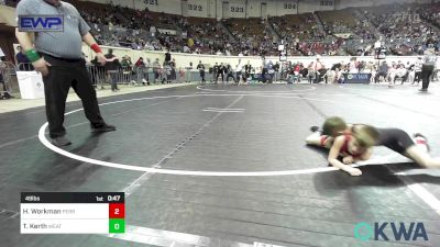49 lbs Round Of 32 - Holden Workman, Perry Wrestling Academy vs Tripp Kerth, Weatherford Youth Wrestling