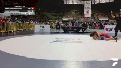 All Cadet Boys Freestyle Upper - 144 lbs Cons. Round 1 - Hartley Blanchard, Red Bluff High School Wrestling vs Jonathan Flores, Reedley High School Wrestling