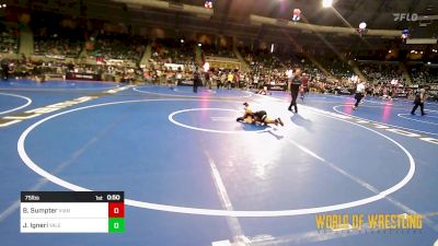 75 lbs Semifinal - Bronc Sumpter, Vian Wrestling Club vs JoJo Igneri, Yale Street