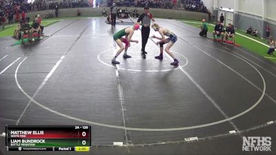 126 lbs Quarterfinal - Matthew Ellis, White Pine vs Liam Bundrock, Battle Mountain