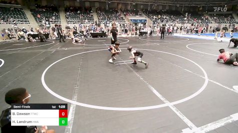 64 lbs Semifinal - Bennett Dawson, Team Tulsa Wrestling Club vs Hutch Landrum, HURRICANE WRESTLING ACADEMY