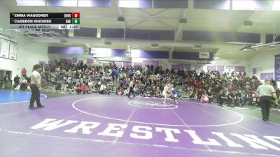 Girls 137 lbs 1st Place Match - Cameron Knourek, Red Bluff Girls vs Emma Waggoner, Durham Girls