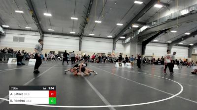 75 lbs Semifinal - Austin Latinis, Gold Rush Wrestling vs Bruno Ramirez, Gold Rush Wrestling