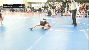 65 lbs Rr Rnd 2 - Kala Stephens, ICWL Lady Bruisers vs Tyanna Evans, MGW Black Widows - Girls